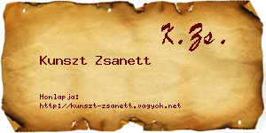 Kunszt Zsanett névjegykártya